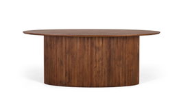 GINER Y COLOMER Mesa de Comedor Ovalada de Madera de Acacia 200 cm, Color Cerezo, 200x110x76 cm